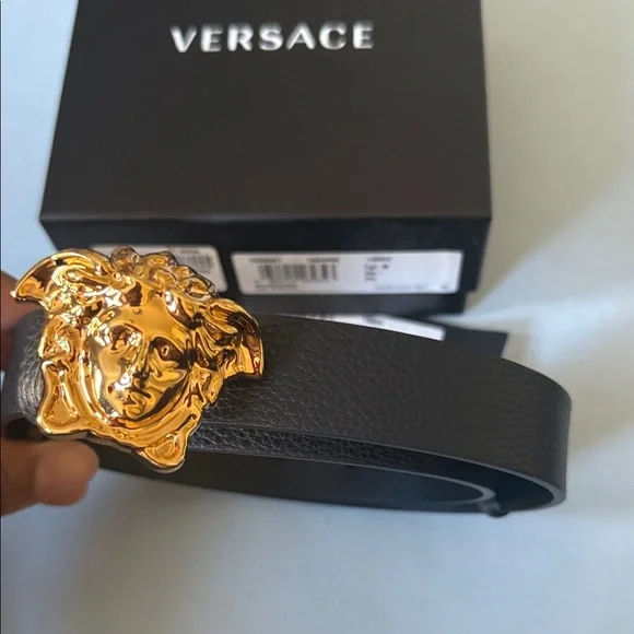 Versace Kids Belt with Gold Medusa Buckle - Picture 5 of 9